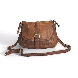 VTG Rowallan Cognac Soft Leather Crossbody Bag Messenger Shoulder Purse